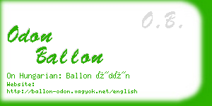 odon ballon business card